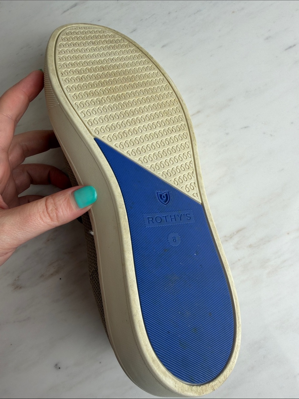 Rothy’s Original Slip-On Sneakers in Latte  Size 8 - Picture 4 of 13